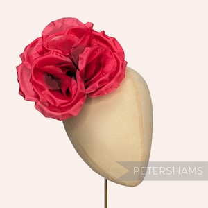 Red Ombre Silk 'Danielle' Large 15cm Rose Millinery Fascinator Flower Hat Mount