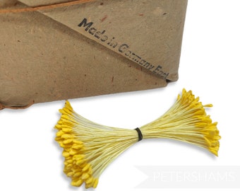 Vintage 1950's Double-Ended East German Rose Stamens - For Millinery and Hat Making - Yellow
