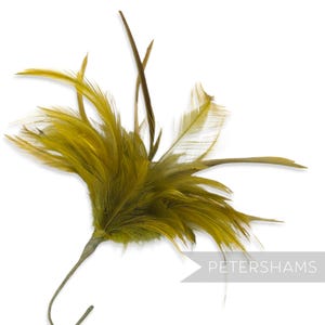Adorno para sombrero de plumas de ganso Biot y Hackle esponjosas en color chartreuse para tocados, ramos de novia y confección de sombreros.
