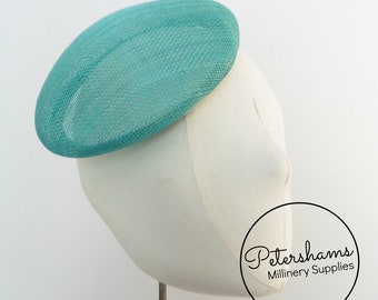 17cm Round Sinamay Button Fascinator Hat Base pour la fabrication de chapellerie et de chapeau - Jade