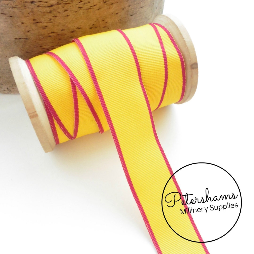 Vintage 25mm Wide Striped Grosgrain Ribbon for Millinery & Hat Making ...