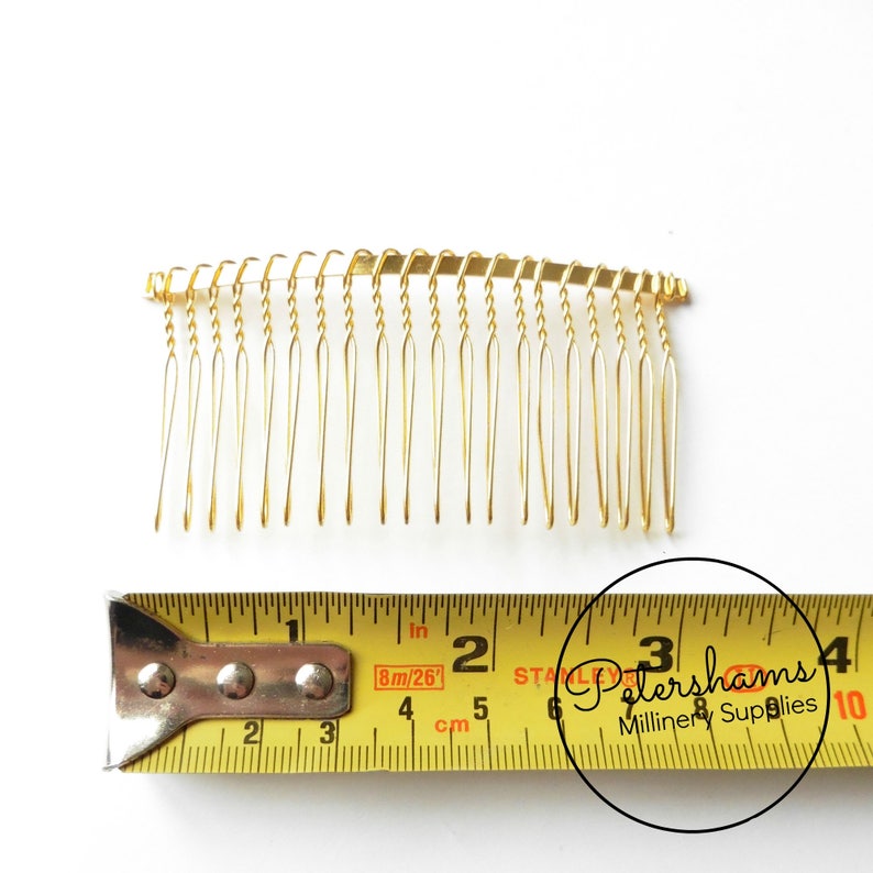 3.25 8.5cm Gold Plated Metal Hair Comb for Fascinators /& Millinery