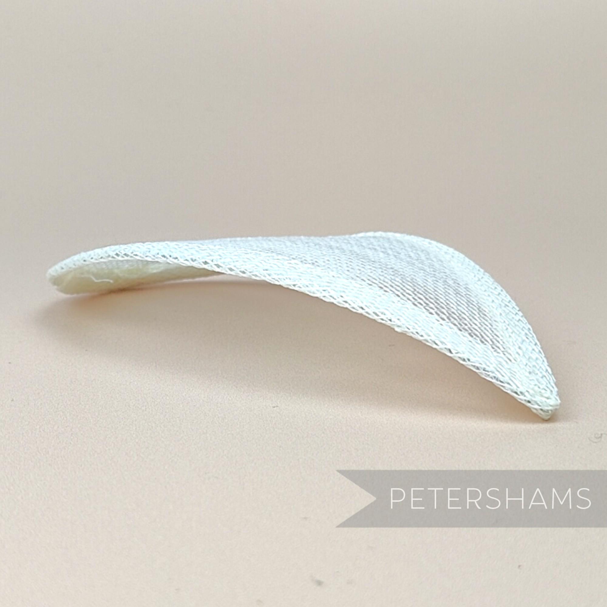6773 White Open Teardrop Sinamay Hat Fascinator Base For Millinery White Teardrop Sinamay Fascinator Hat Base for Millinery  main image 3