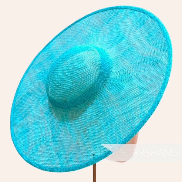 Cartwheel Sinamay Fascinator Hat Base for Millinery & Hat Making - Turquoise