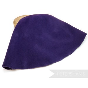 Extra Large Peachbloom Fur Felt Cone Hat Body for Hat Making and Millinery- Purple