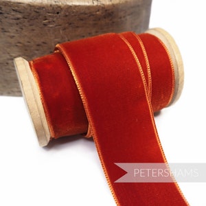 Nastro di velluto francese da 36 mm per cappelleria, rifiniture per cappelli e artigianato 1 metro (1,09 iarde) - Auburn