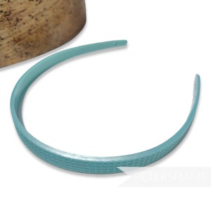 May include: A light blue plastic headband with a textured design.