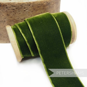 36 mm Frans fluwelen lint voor modevak, hoedenversiering en knutselwerk 1 meter (1,09 yards) - cactusgroen