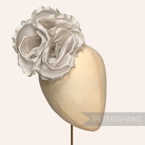 Pale Grey Silk 'Danielle' Large 15cm Rose Millinery Fascinator Flower Hat Mount