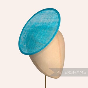 Turquoise Rounded Scoop 21cm Sinamay Fascinator Hat Base for Millinery & Hat Making