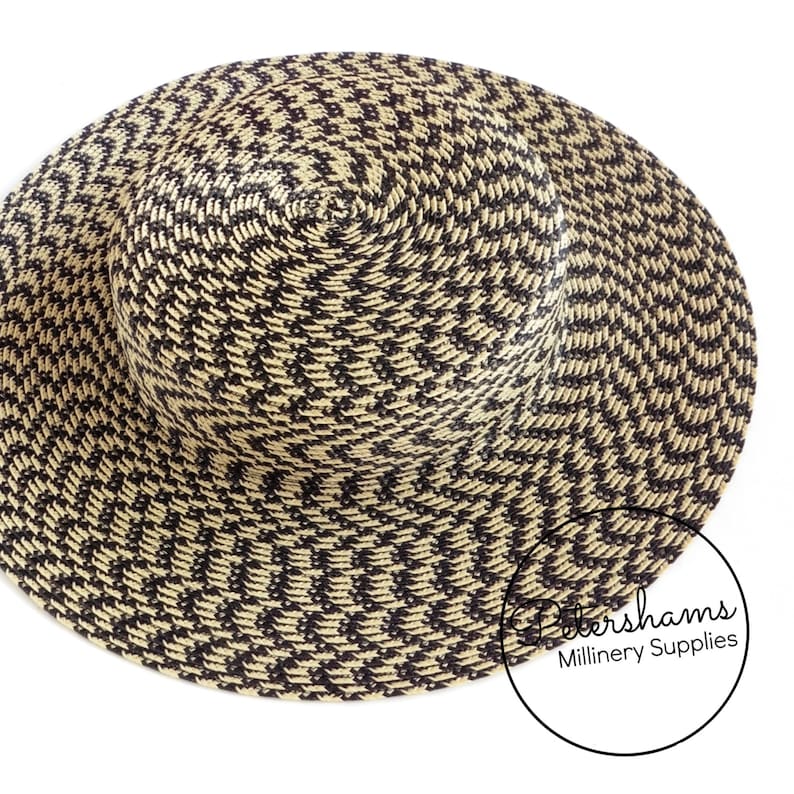 Small Brim Polybraid Boater Fascinator Hat Base for Millinery /& Hat Making Black and Straw