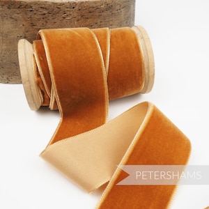 36 mm Frans fluwelen lint voor modevak, hoedenversiering en knutselwerk 1 meter (1,09 yards) - warm roest