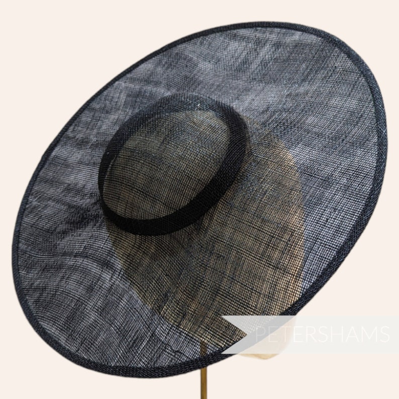 Cartwheel Sinamay Fascinator Hat Base for Millinery & Hat Making Black image 1