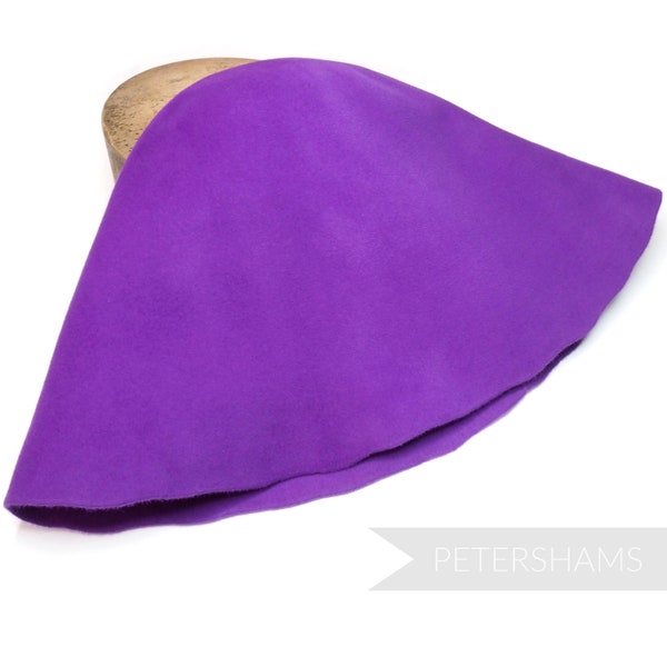 Extra Large Peachbloom Fur Felt Cone Hat Body for Hat Making and Millinery - Bright Purple