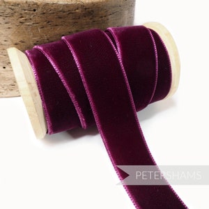 23 mm Frans fluwelen lint voor modevak, hoedenversiering en knutselwerk 1 meter (1,09 yards) - bordeaux