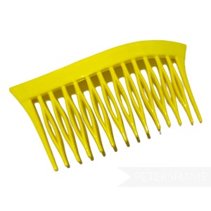Vintage 1980&#39;s Wave Design Plastic Hair Comb - Yellow