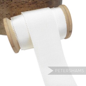 Ivory French Millinery Petersham Ribbon 3 Sizes (15mm No.3, 25mm No.5, 40mm No.10) 40 Millimeters