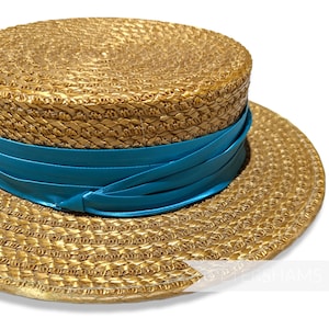 Nastro per cappelli Puggaree in tessuto satinato per cappelleria e fabbricazione di cappelli - Turchese