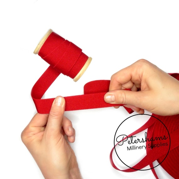 24mm Elastic Grosgrain Ribbon for Millinery, Hat Trimming & Crafts