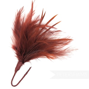 Fluffy Goose Biot & Hackle Feather Hat Mount Trim for Fascinators, Wedding Bouquets and Hat Making -  Rust