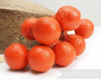 Petit vintage 'Anita' Wired Orange Fruits - 12 tiges