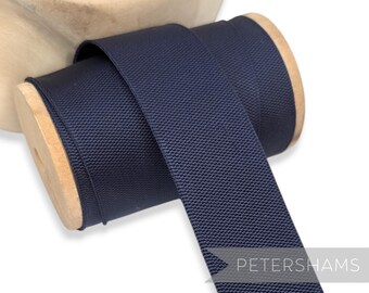 Navy 32mm Vintage Woven Belting Ribbon for Millinery & Hat Making - 1m (1.09 yards)