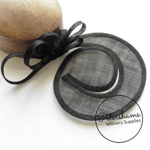 Sinamay Swirl - Make an Instant Fascinator for Hat Making & Millinery - Black