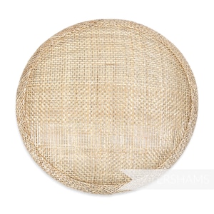 Metallic Lurex 13.5cm Round Sinamay Hat Base for Millinery - Natural with Silver
