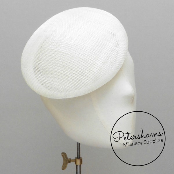 17cm Round Sinamay Button Fascinator Hat Base for Millinery & Hat Making - Ivory