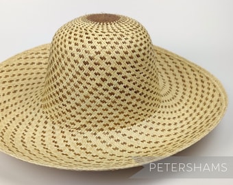 Fine Spiral Vintage Ecuador Panama Straw Capeline Hat Body for Millinery and Hat Making - 12" - Natural Mix