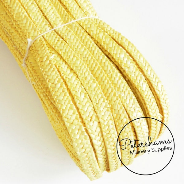 10mm width - Traditional Millinery Straw Braid for Hat Making & Trimming - Yellow