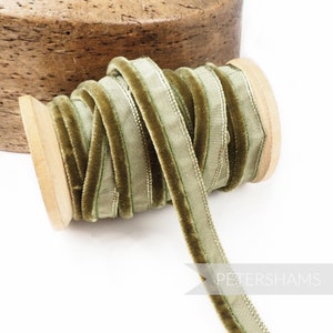 5mm Velvet Insertion Piping Cord for Millinery, Hat Making and Crafts - 1m - Sage Green