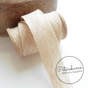 3 cm sinamay biaisbandstrook (1,6 m) voor het maken van modeartikelen en hoeden - natuurlijk