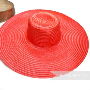 XL enkel polyflätad kapelinhattkropp - 13" för hatttillverkning och hatttillverkning - röd