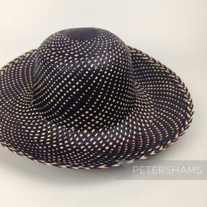 2-Tone Vintage Ecuador Panama Straw Capeline Hat Body for Millinery and Hat Making - 11" - Plum