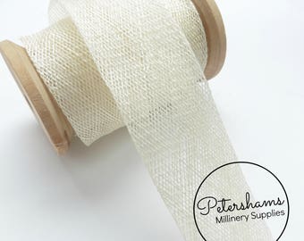 3cm Sinamay Bias Binding Tape Strip (1.6m/1.7yards) for Millinery & Hat Making - Ivory