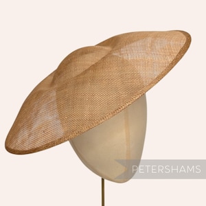 Toffee'Charlotte' 35cm Extra Large Saucer Sinamay Fascinator Hat Base for Millinery & Hat Making