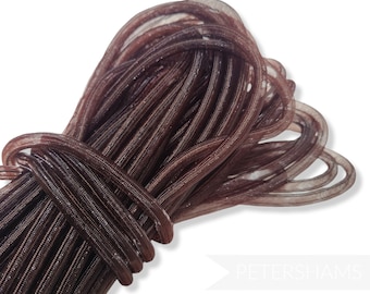 Crinolina tubular de 8 mm para sombrerería (trenza de crin de caballo) para sombreros, tocados y tocados - Marrón chocolate