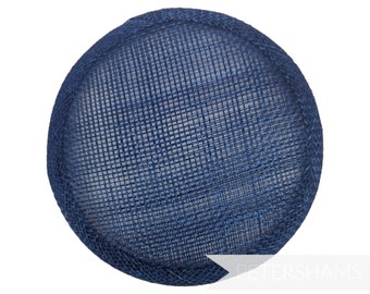 10.5cm Round Sinamay Fascinator Hat Base for Millinery & Hat Making -  Deep Royal Blue