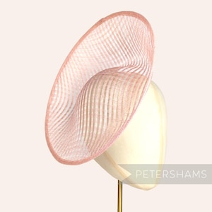 Gitter Weave &#39;Amanda&#39; Sinamay Fascinator Basis für Hutmacherei & Hutherstellung - Blass Rosa