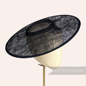 Cartwheel Sinamay Fascinator Hat Base for Millinery & Hat Making - Black