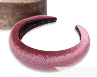 40mm Super Padded Velvet Headbands for Hat Making and Millinery - Dusky Pink