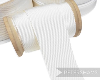 Ivory French Millinery Petersham Ribbon 3 Sizes (15mm No.3, 25mm No.5, 40mm No.10)