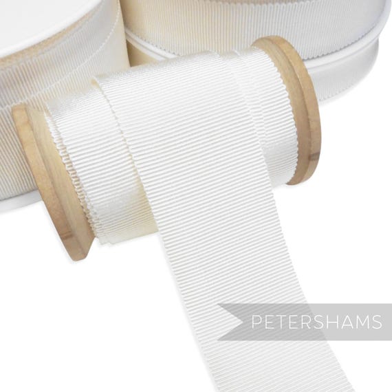 Ivory French Millinery Petersham Ribbon 3 Sizes (15mm No.3, 25mm No.5, 40mm No.10)