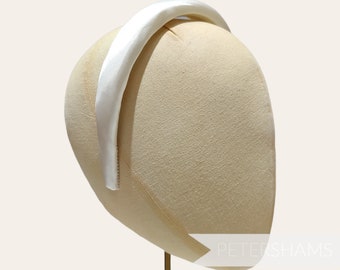 24mm Petite Padded Satin Headband for Millinery and Hat Making - Ivory