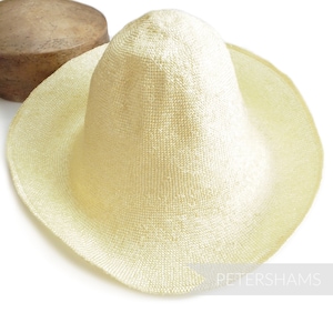 Visca 1x1 Weave 11&quot; Capeline Hat Body for Millinery and Hat Making - Pale Yellow
