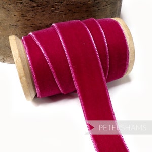 23 mm breites französisches Samtband für Kopfschmuck, Hutbesatz & Bastelarbeiten 1 Meter - Cerise