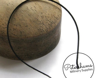 Satin Ribbon Wrapped 3.5mm Metal Headband for Fascinators & Millinery - Black