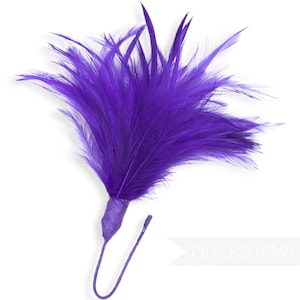 Garniture de montage de chapeau Fluffy Goose Biot & Hackle Feather pour fascinateurs, bouquets de mariage et fabrication de chapeaux - Violet