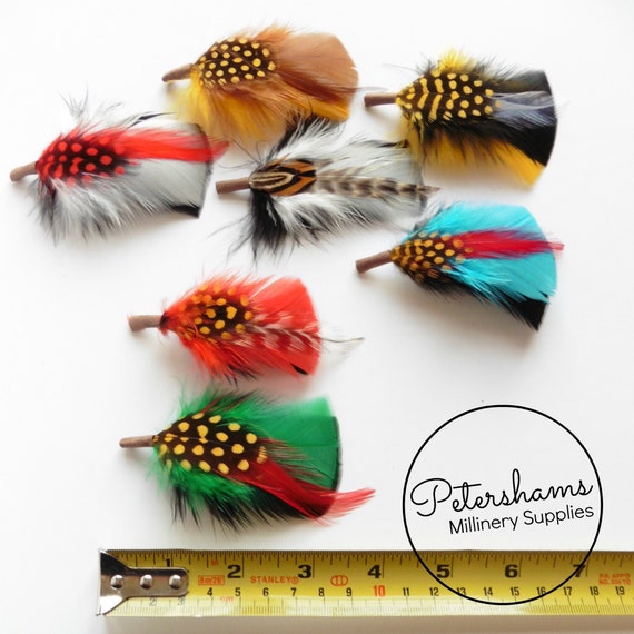 Men's Red on Black Hat Feathers 
